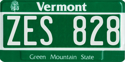 VT license plate ZES828