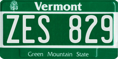 VT license plate ZES829