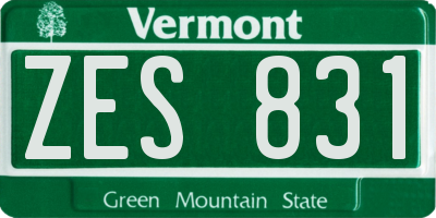 VT license plate ZES831