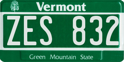 VT license plate ZES832