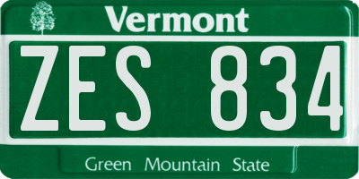 VT license plate ZES834