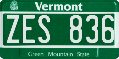 VT license plate ZES836