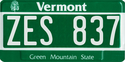 VT license plate ZES837