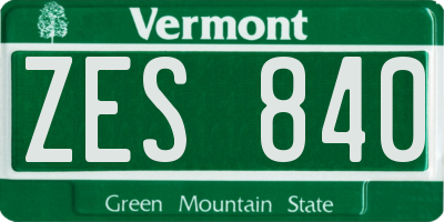 VT license plate ZES840