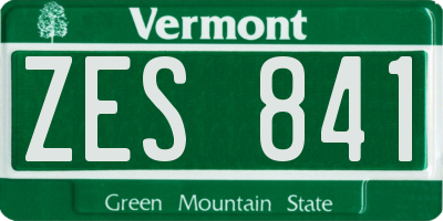 VT license plate ZES841
