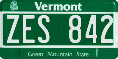 VT license plate ZES842