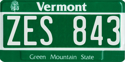 VT license plate ZES843
