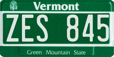 VT license plate ZES845