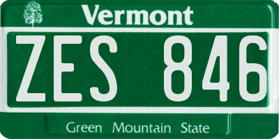 VT license plate ZES846