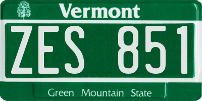 VT license plate ZES851