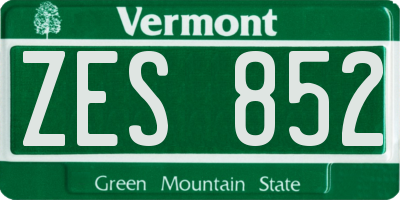 VT license plate ZES852
