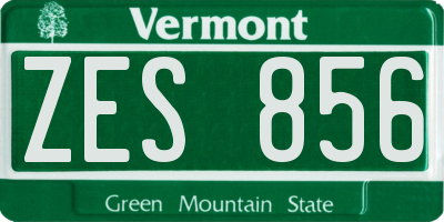 VT license plate ZES856