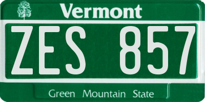 VT license plate ZES857