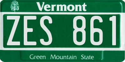 VT license plate ZES861