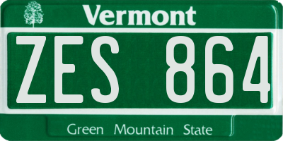 VT license plate ZES864