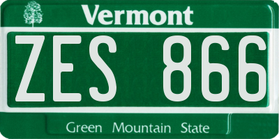 VT license plate ZES866