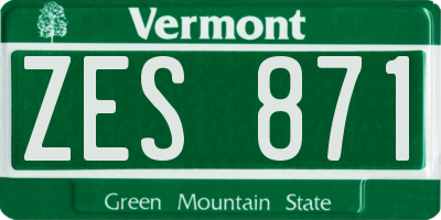 VT license plate ZES871
