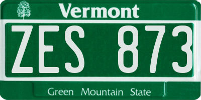 VT license plate ZES873