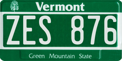 VT license plate ZES876