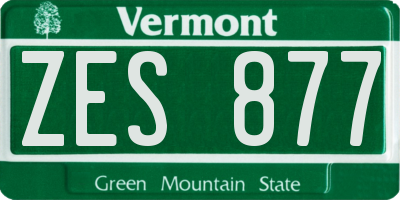 VT license plate ZES877