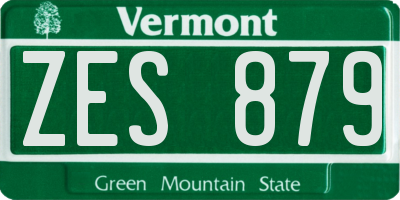 VT license plate ZES879