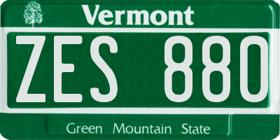 VT license plate ZES880