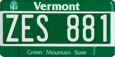 VT license plate ZES881
