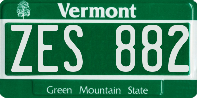 VT license plate ZES882