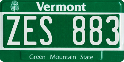 VT license plate ZES883