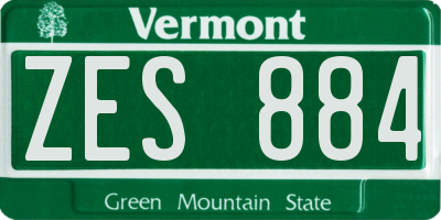 VT license plate ZES884