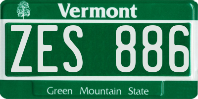 VT license plate ZES886