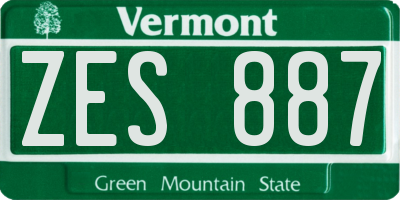 VT license plate ZES887