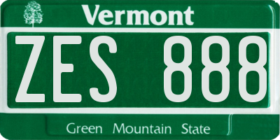 VT license plate ZES888