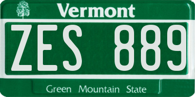 VT license plate ZES889