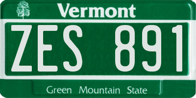 VT license plate ZES891