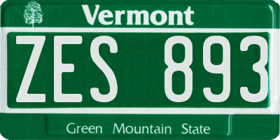 VT license plate ZES893