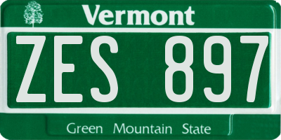 VT license plate ZES897