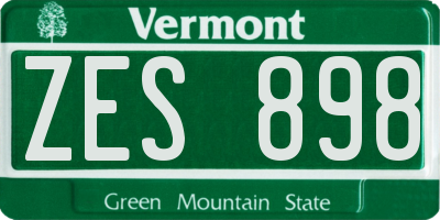 VT license plate ZES898