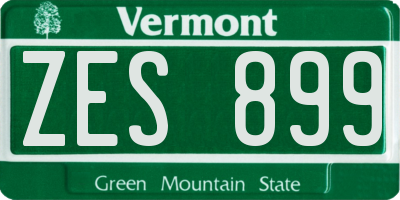 VT license plate ZES899