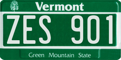 VT license plate ZES901