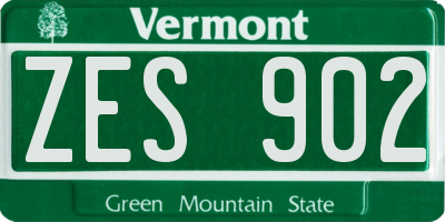 VT license plate ZES902
