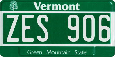 VT license plate ZES906