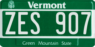 VT license plate ZES907