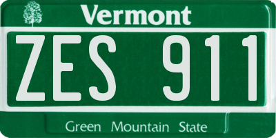 VT license plate ZES911