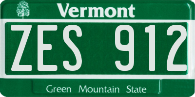 VT license plate ZES912