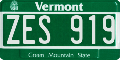 VT license plate ZES919