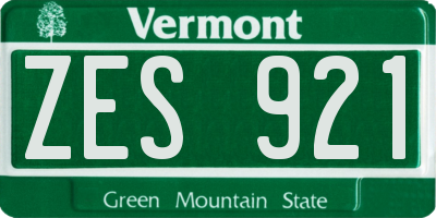 VT license plate ZES921