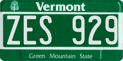 VT license plate ZES929