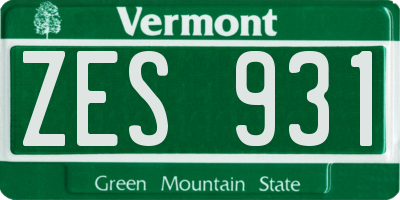 VT license plate ZES931