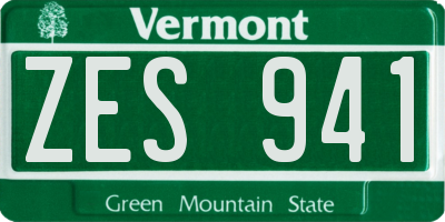 VT license plate ZES941
